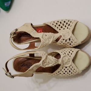 NEW!!!Lucky Brand 6.5 Crochet Espadrille WedgeSandal
